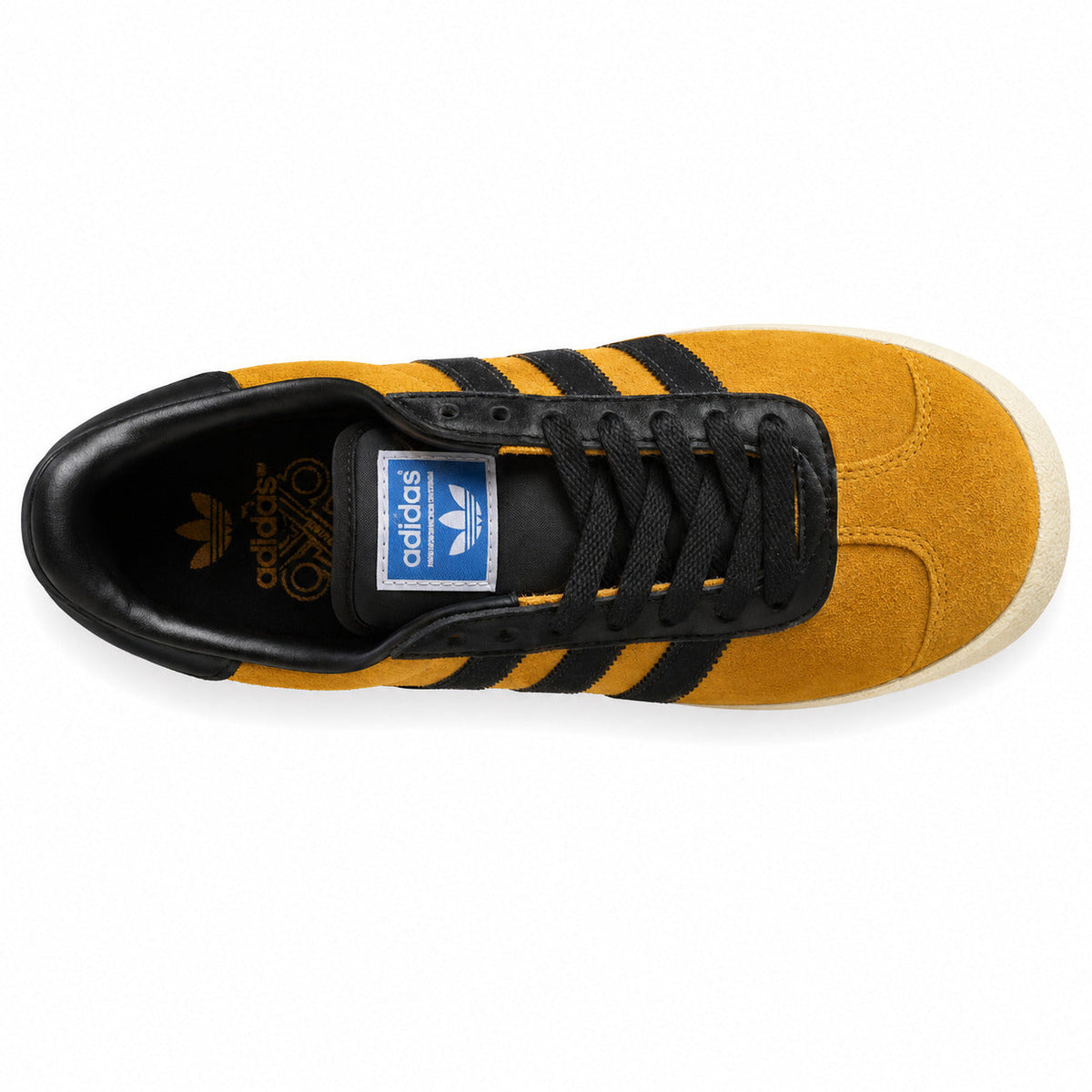 Adidas Gazelle 75th amarillo negro crema vista superior