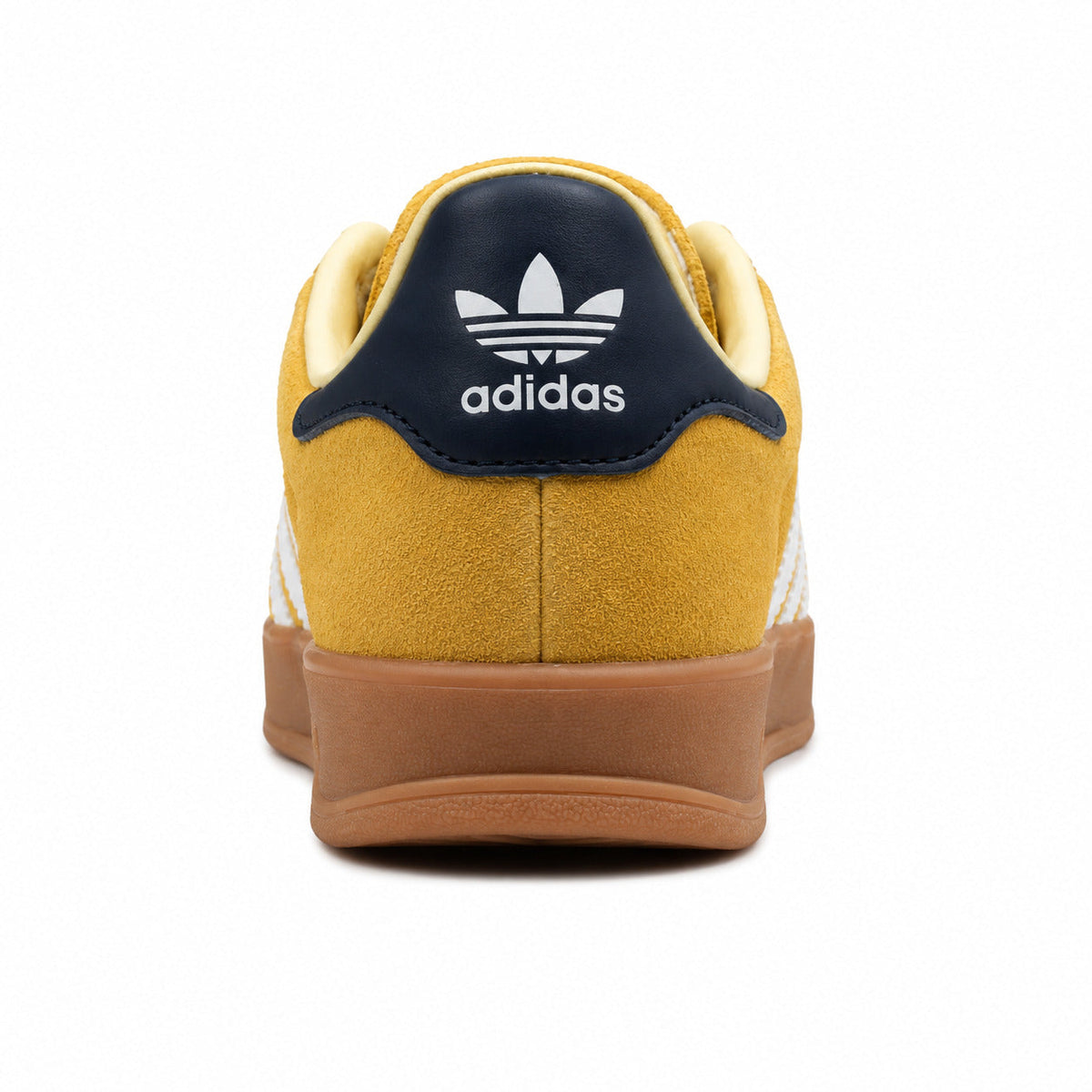 Adidas Gazelle Bold amarillo blanco azul marino detalle talón