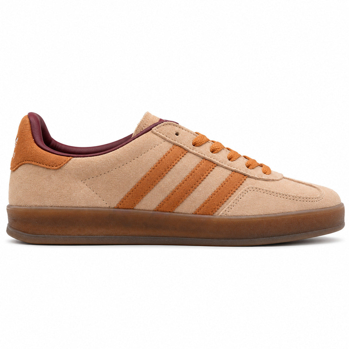 Adidas Gazelle Bold ante beige naranja burdeos lateral derecha
