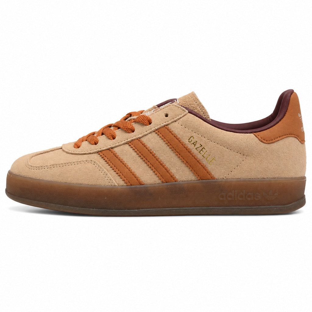 Adidas Gazelle Bold ante beige naranja burdeos lateral izquierda