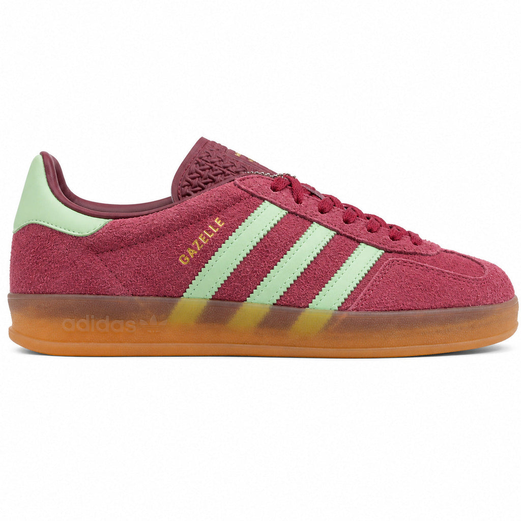 Adidas Gazelle Bold ante burdeos verde menta suela gum lateral derecha