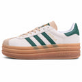 Adidas Gazelle Bold ante crema verde plataforma gum lateral izquierda
