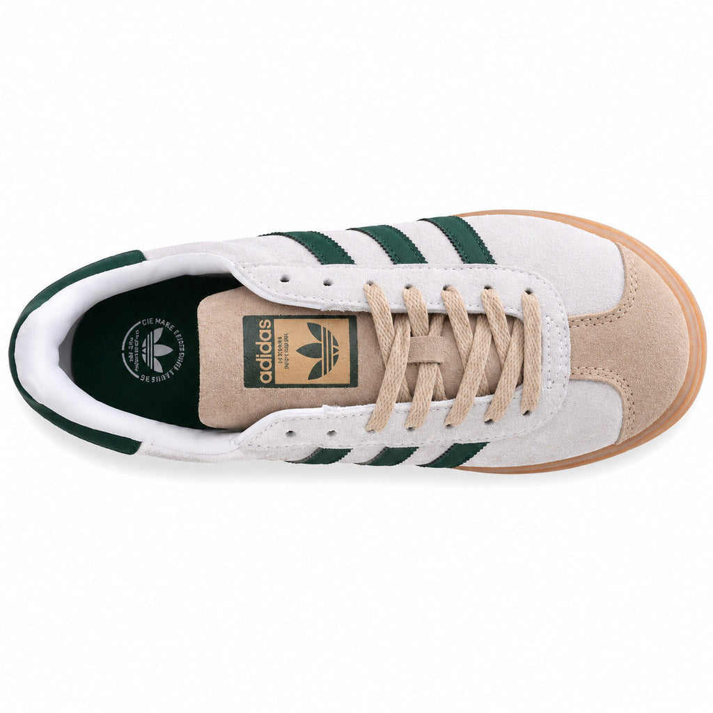 Adidas Gazelle Bold ante crema verde plataforma gum vista superior
