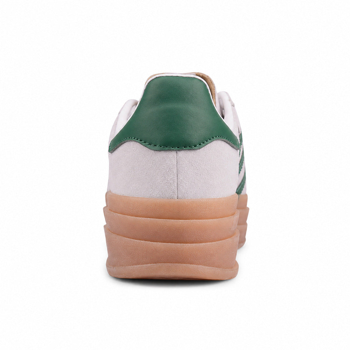 Adidas Gazelle Bold ante crema detalle talón verde plataforma gum