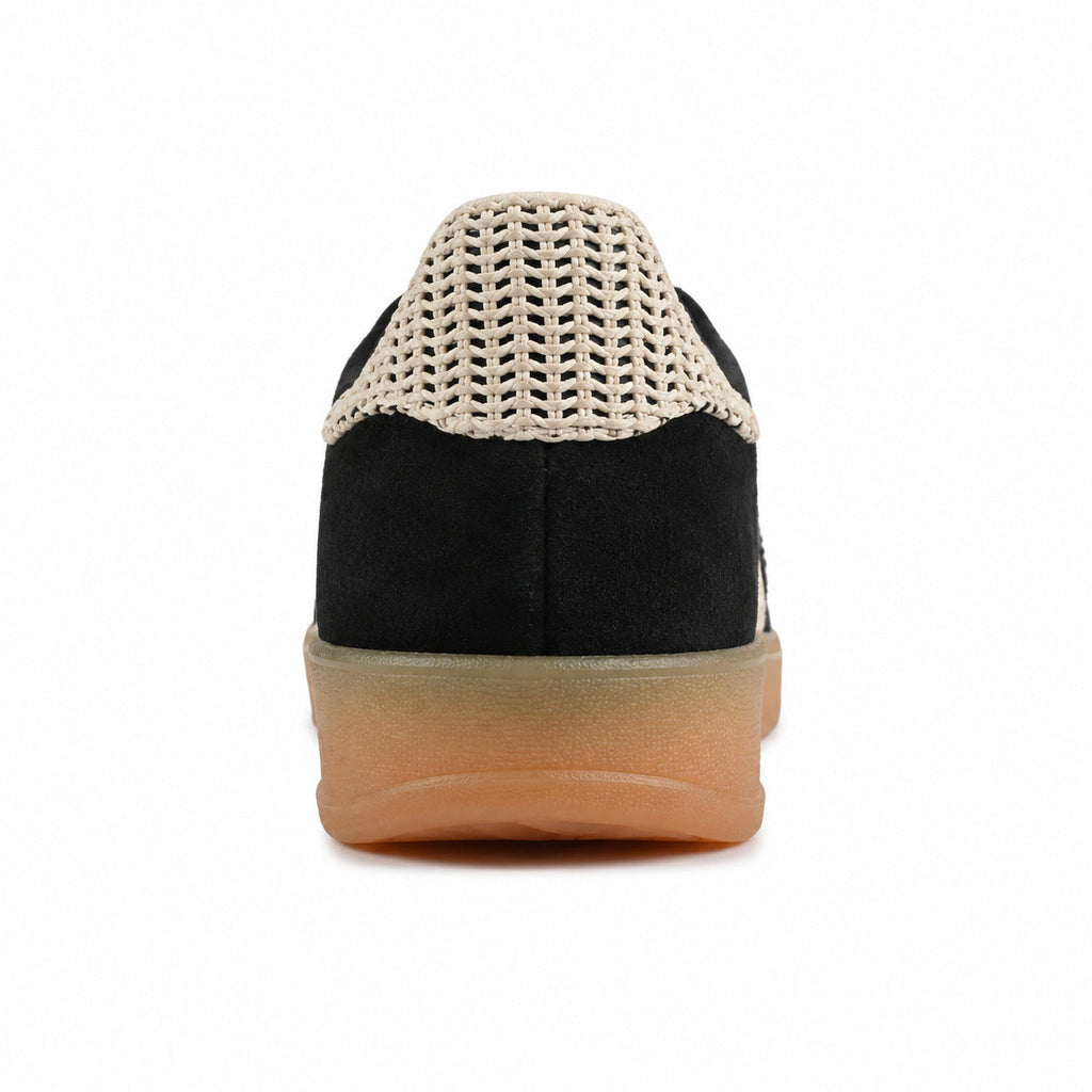 Adidas Gazelle Bold ante negro detalle talón encaje crema gum