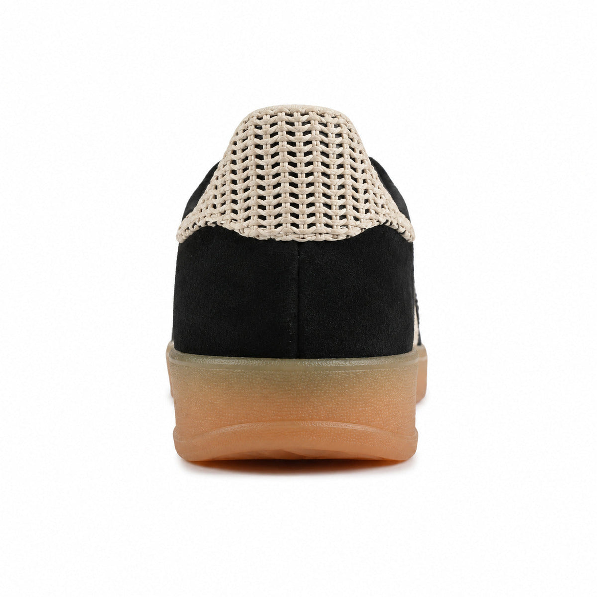 Adidas Gazelle Bold ante negro detalle talón encaje crema gum