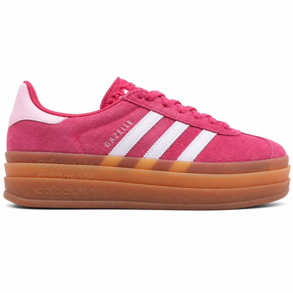 Adidas Gazelle Bold ante rosa fucsia blanco plataforma gum lateral derecha