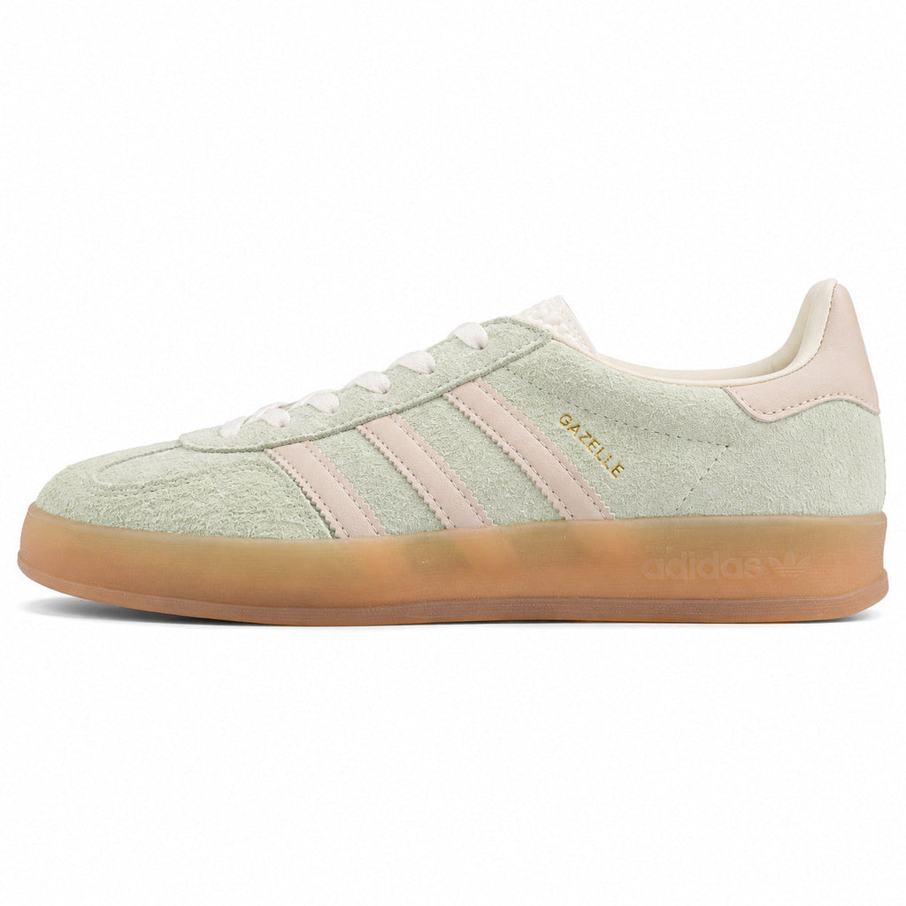 Adidas Gazelle Bold ante verde menta rosa pálido suela gum lateral izquierda