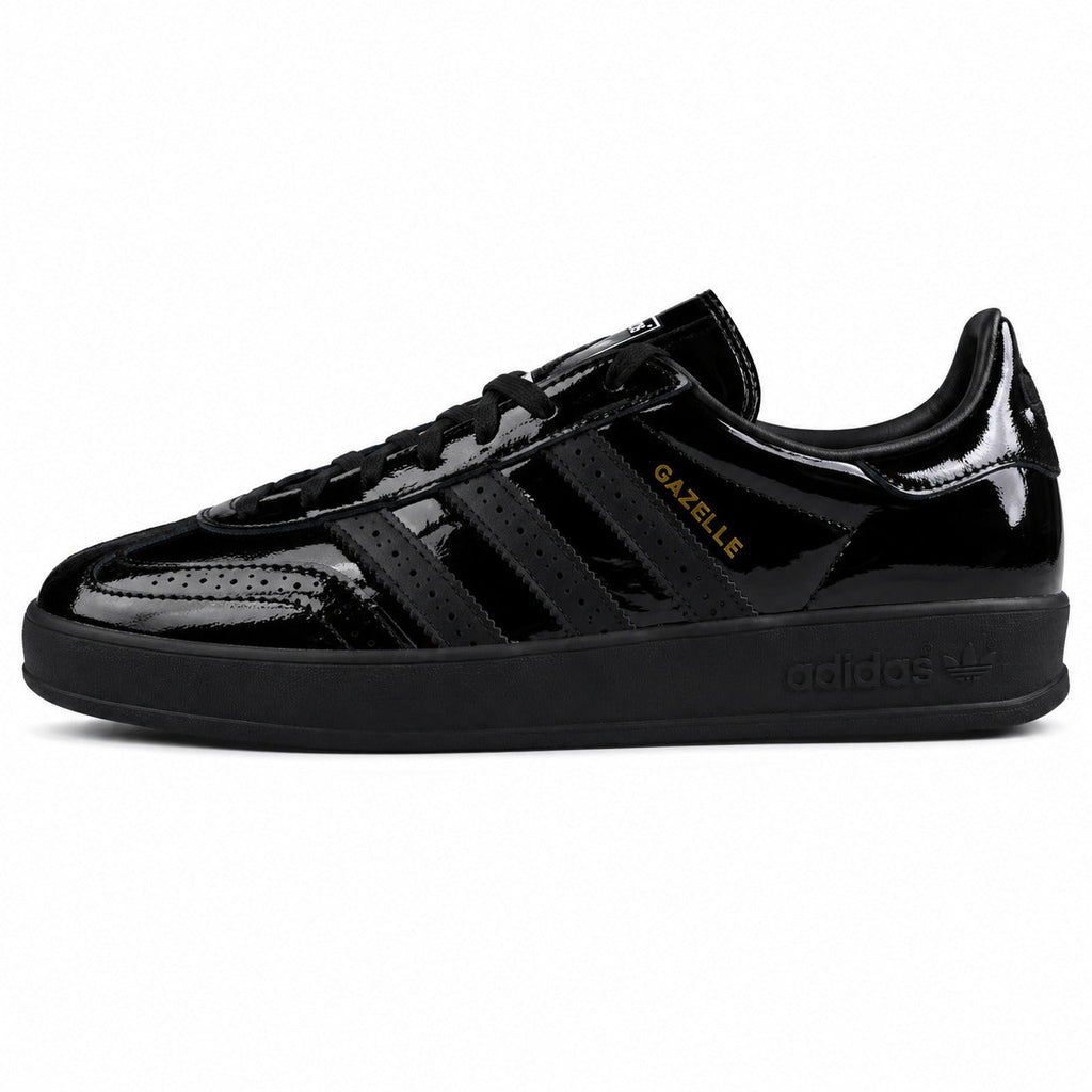 Adidas Gazelle Bold charol negro suela negra lateral izquierda