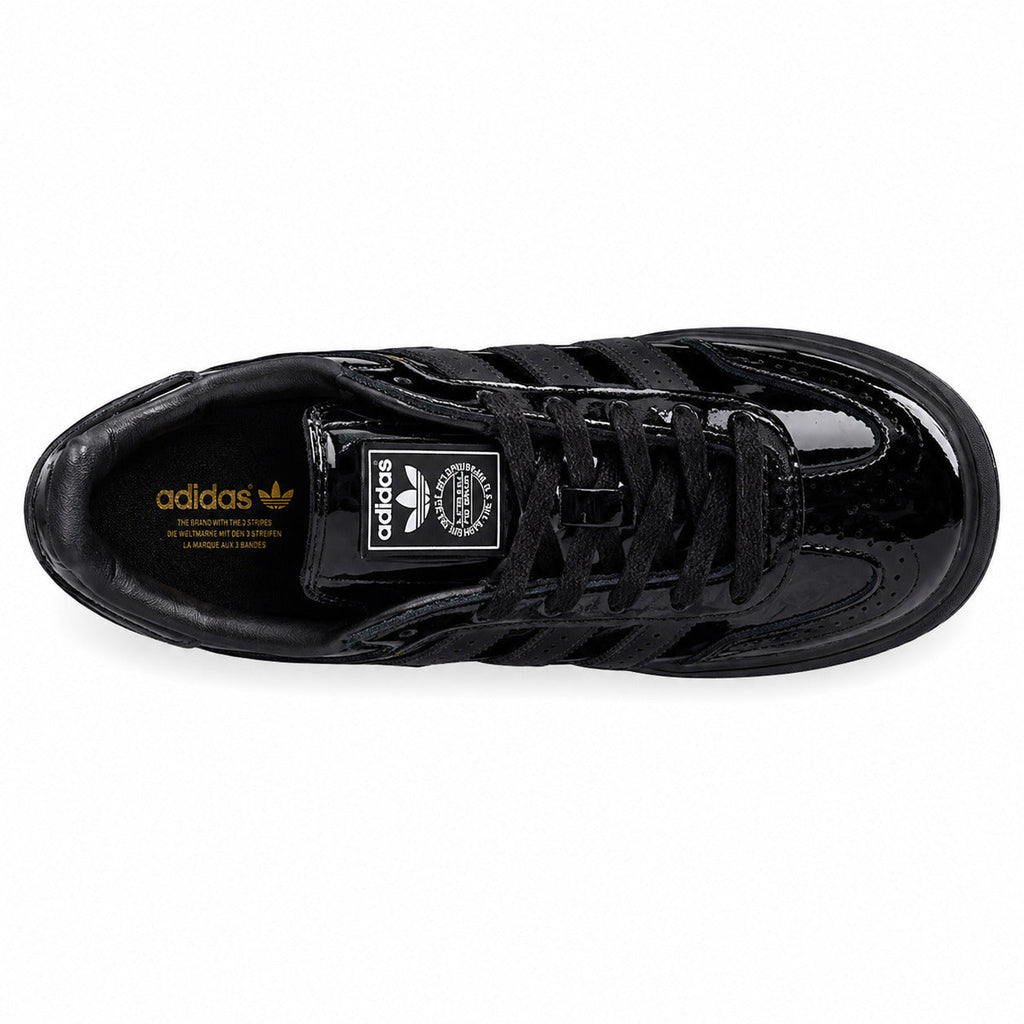 Adidas Gazelle Bold charol negro suela negra vista superior