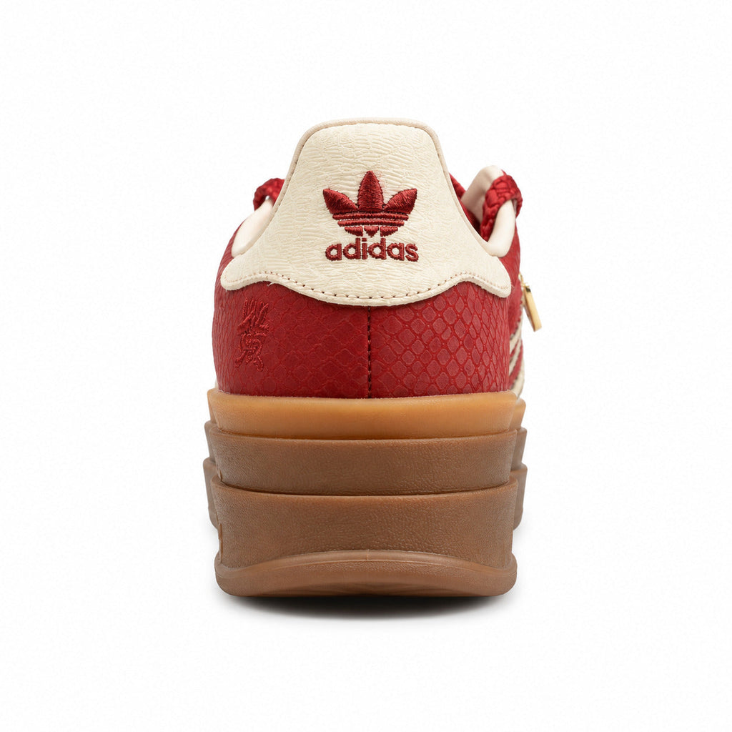 Adidas Gazelle Bold rojo crema año nuevo chino detalle talón plataforma