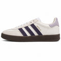 Adidas Gazelle crema violeta lavanda suela gum oscuro lateral izquierda