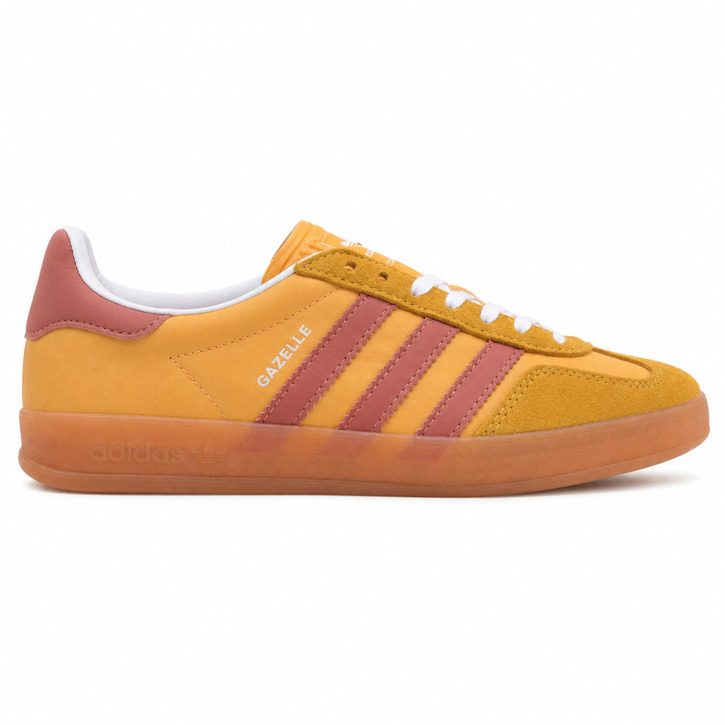 Adidas Gazelle Indoor amarillo rosa suela naranja lateral derecha