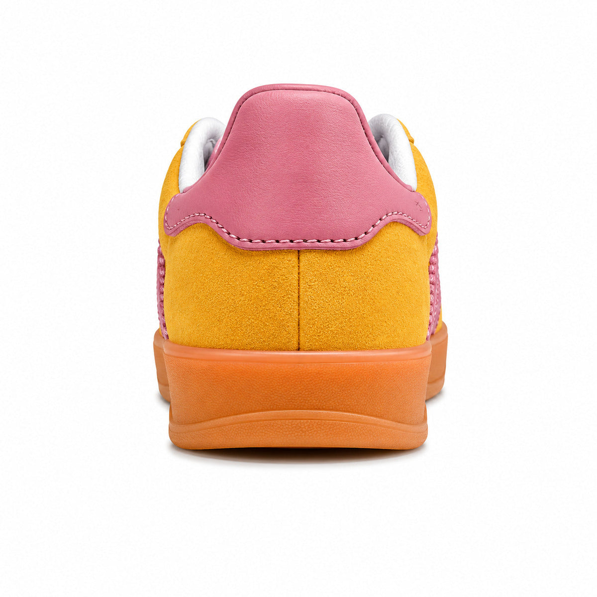 Adidas Gazelle Indoor amarillo rosa suela naranja detalle suela
