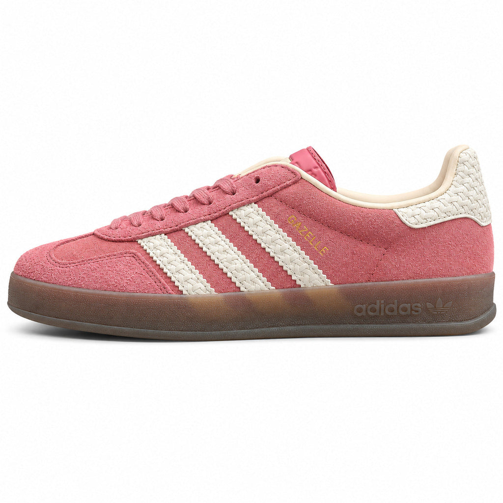 Adidas Gazelle Indoor rosa crema lateral derecha suela goma