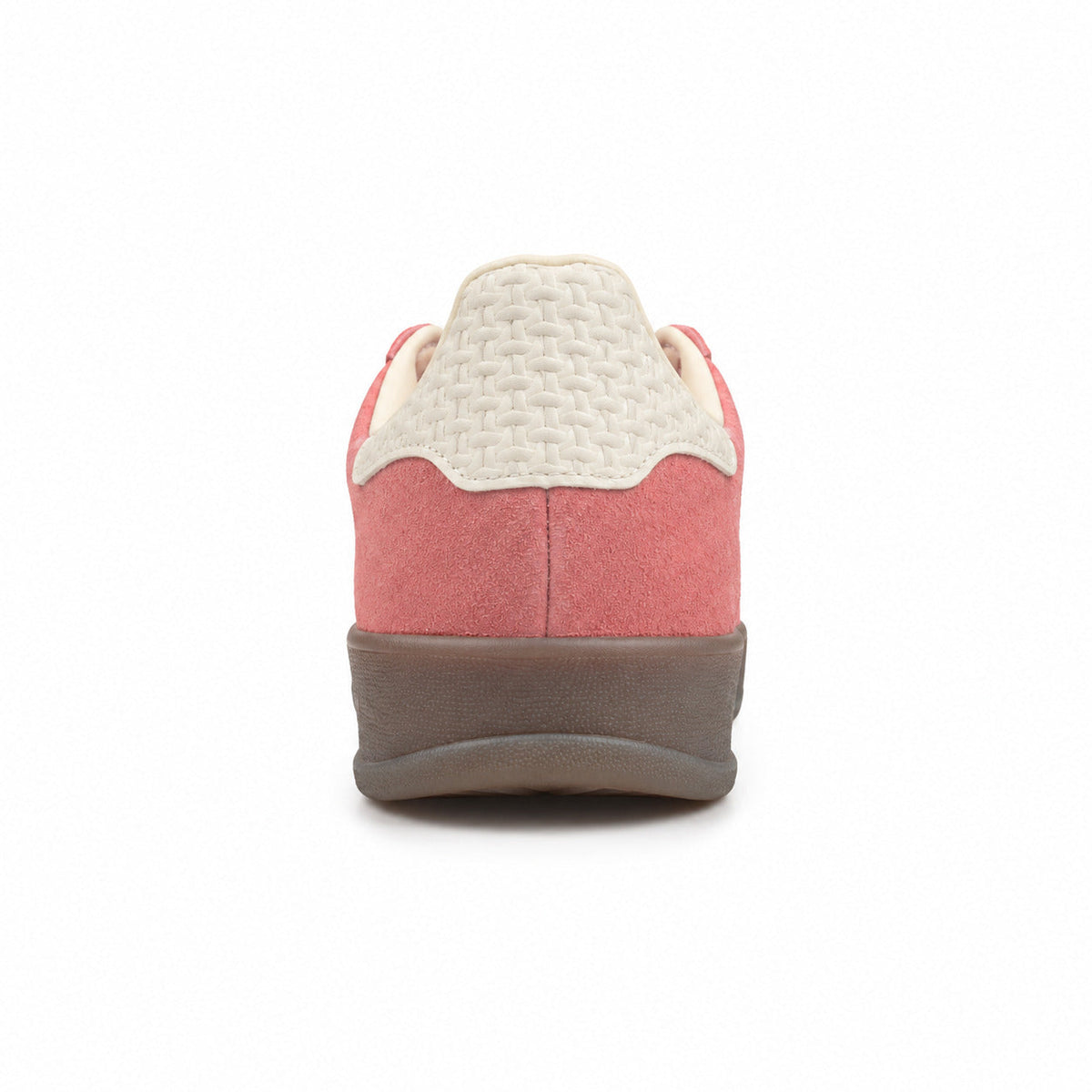 Adidas Gazelle Indoor rosa crema detalle talón tejido bouclé
