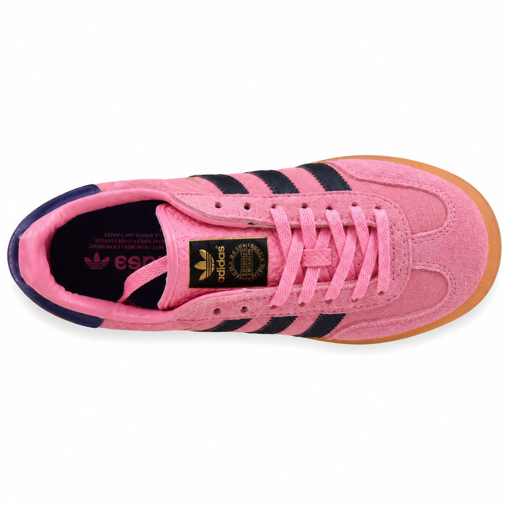 Adidas Gazelle Indoor rosa negro marino vista superior cordones