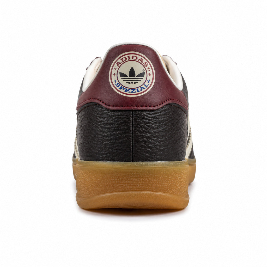 Adidas Gazelle Indoor Spezial marrón burdeos detalle talón patch Spezial