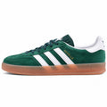 Adidas Gazelle Indoor verde blanco lateral izquierda suela goma