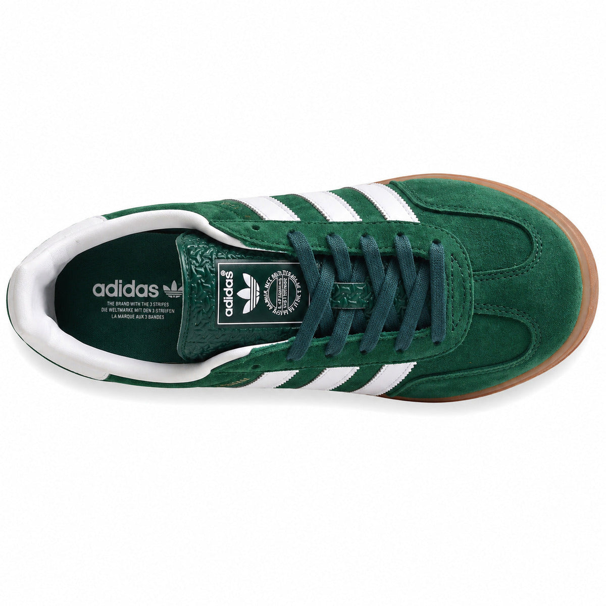 Adidas Gazelle Indoor verde blanco vista superior cordones
