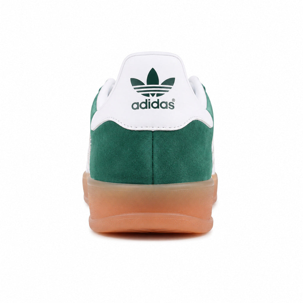 Adidas Gazelle Indoor verde blanco detalle talón logo adidas