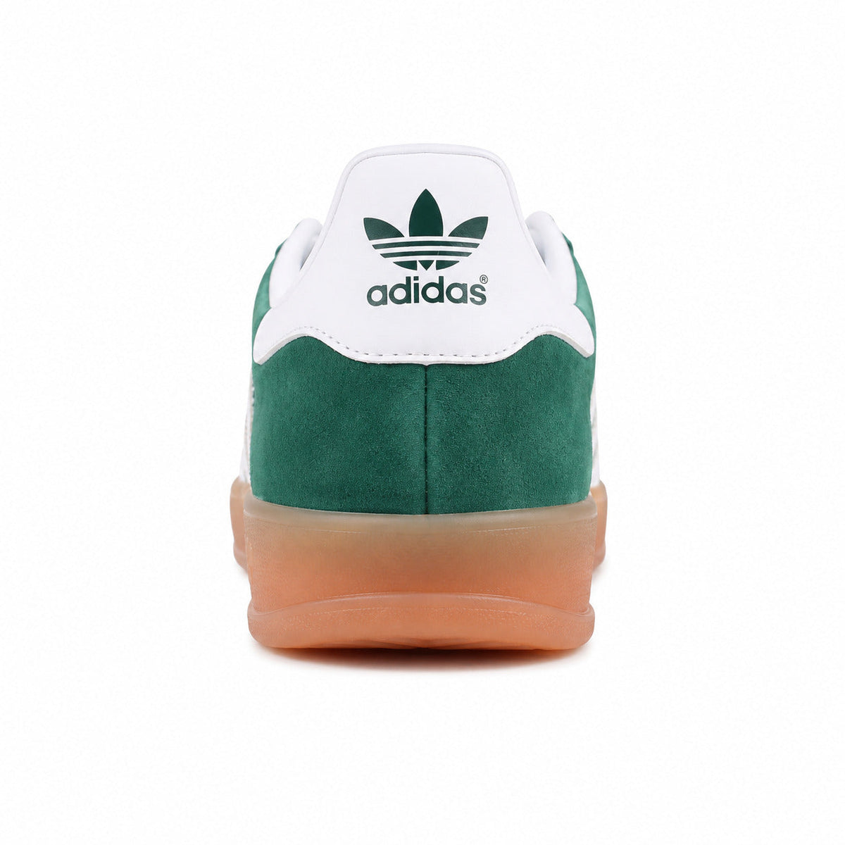 Adidas Gazelle Indoor verde blanco detalle talón logo adidas