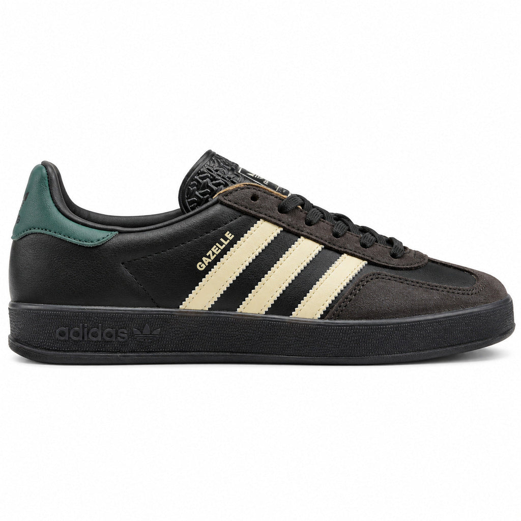 Adidas Gazelle negro crema verde suela negra lateral derecha