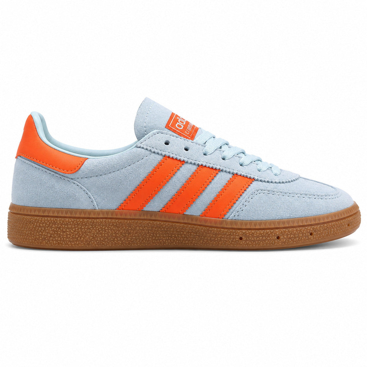 Adidas Handball Spezial ante azul cielo naranja vista lateral izquierda