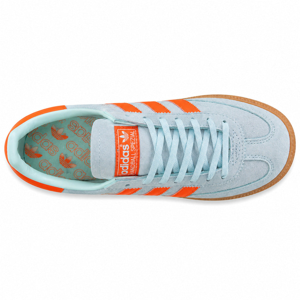 Adidas Handball Spezial ante azul cielo naranja vista superior cordones