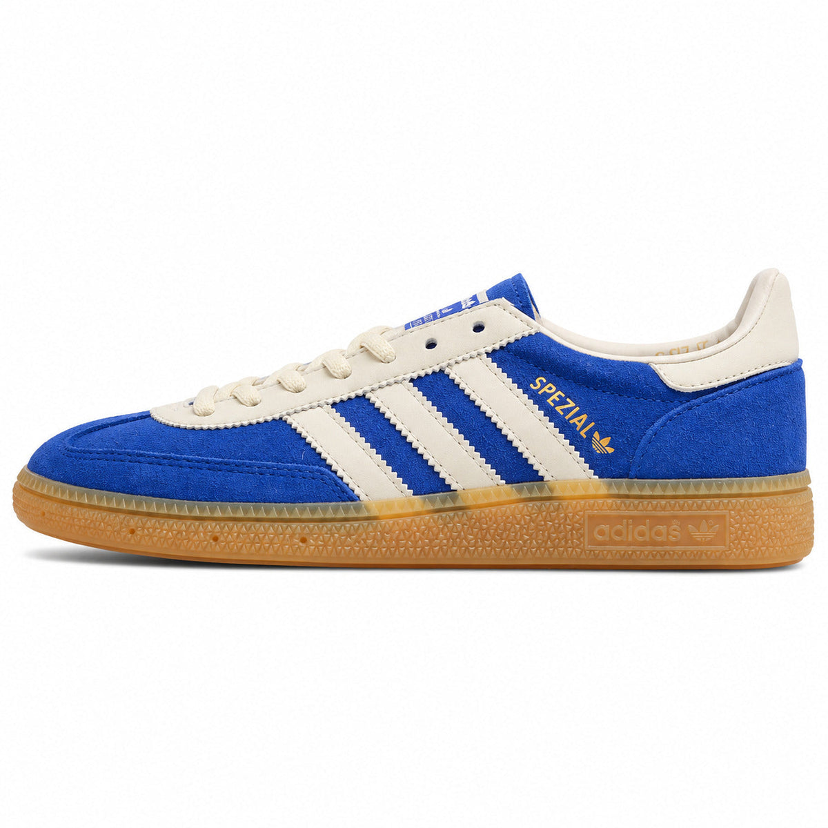 Adidas Handball Spezial azul crema 75th lateral izquierda suela goma
