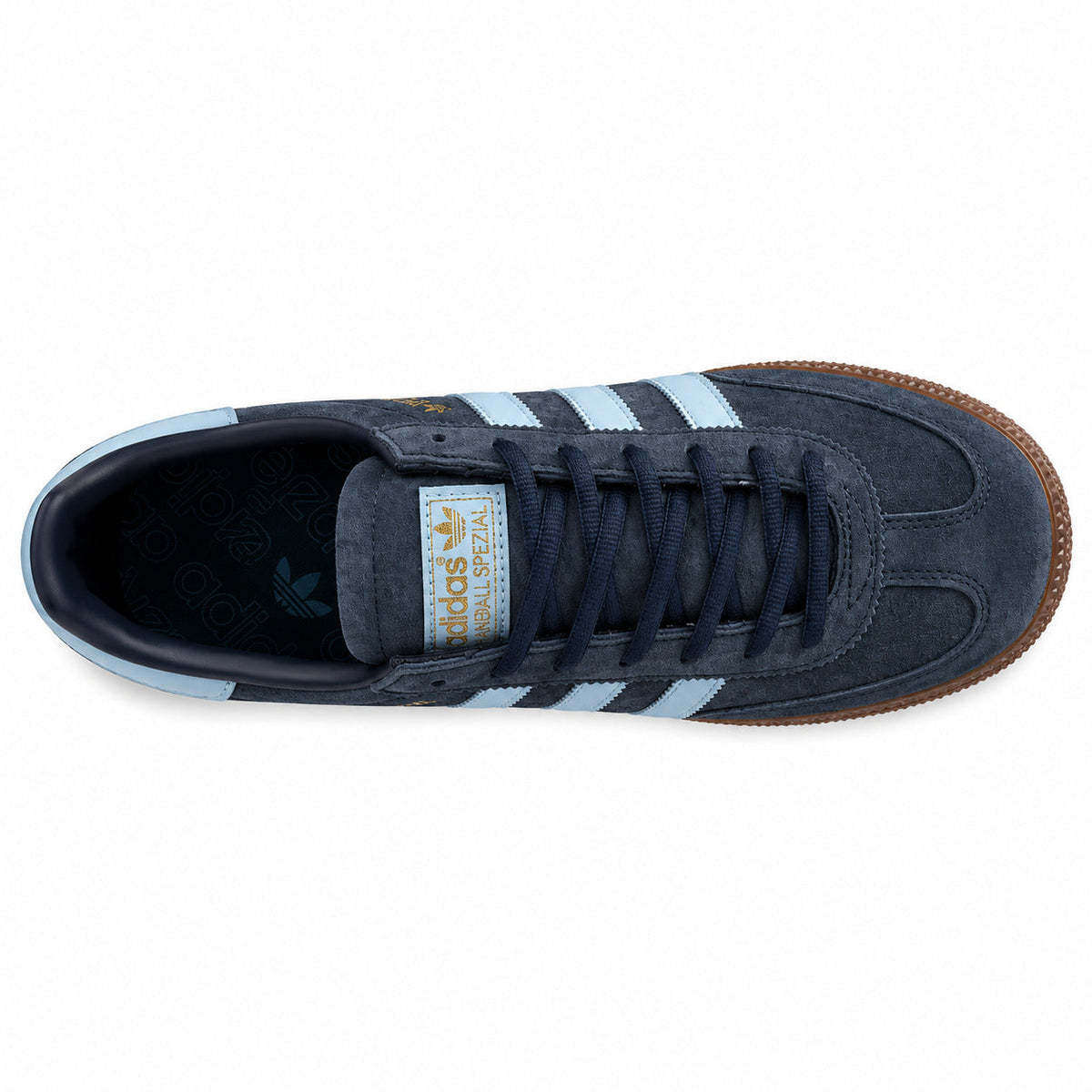 Adidas Handball Spezial ante azul grisáceo azul cielo detalle contrafuerte trasero