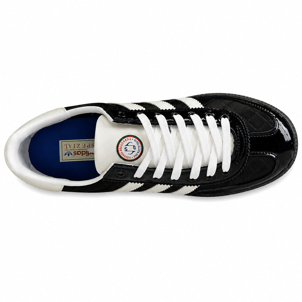 Adidas Handball Spezial charol negro crema vista superior cordones