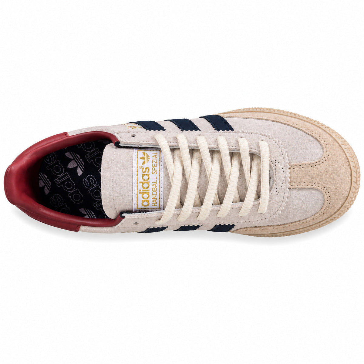 Adidas Handball Spezial crema azul marino burdeos vista superior
