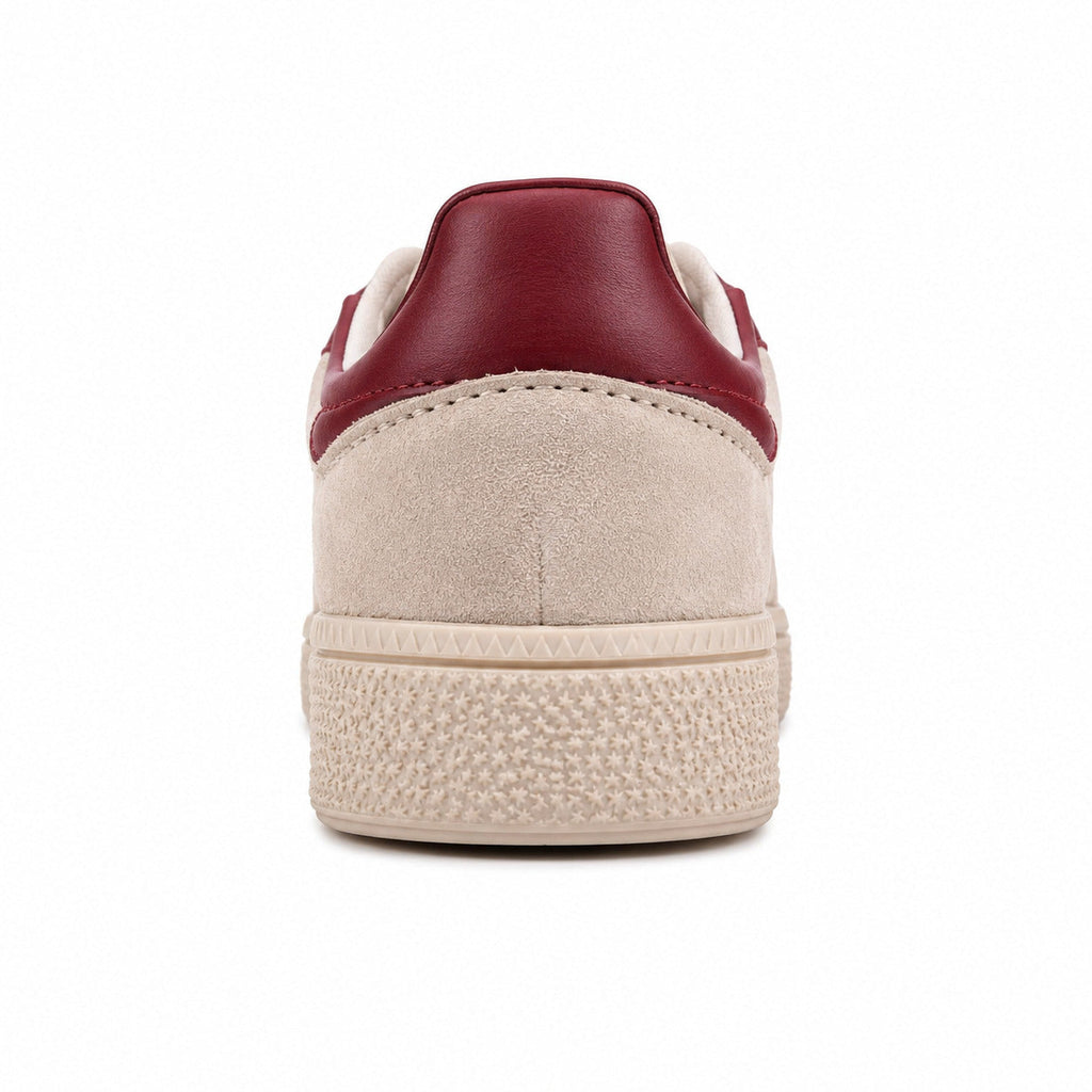 Adidas Handball Spezial crema burdeos detalle talón contrastante