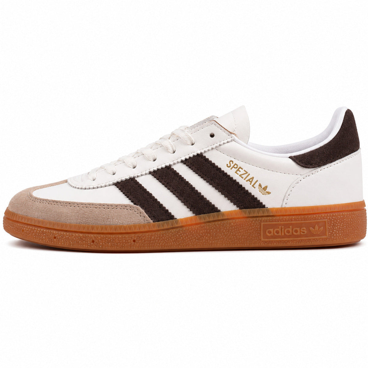 Adidas Handball Spezial crema marrón oscuro ante lateral izquierdo suela goma