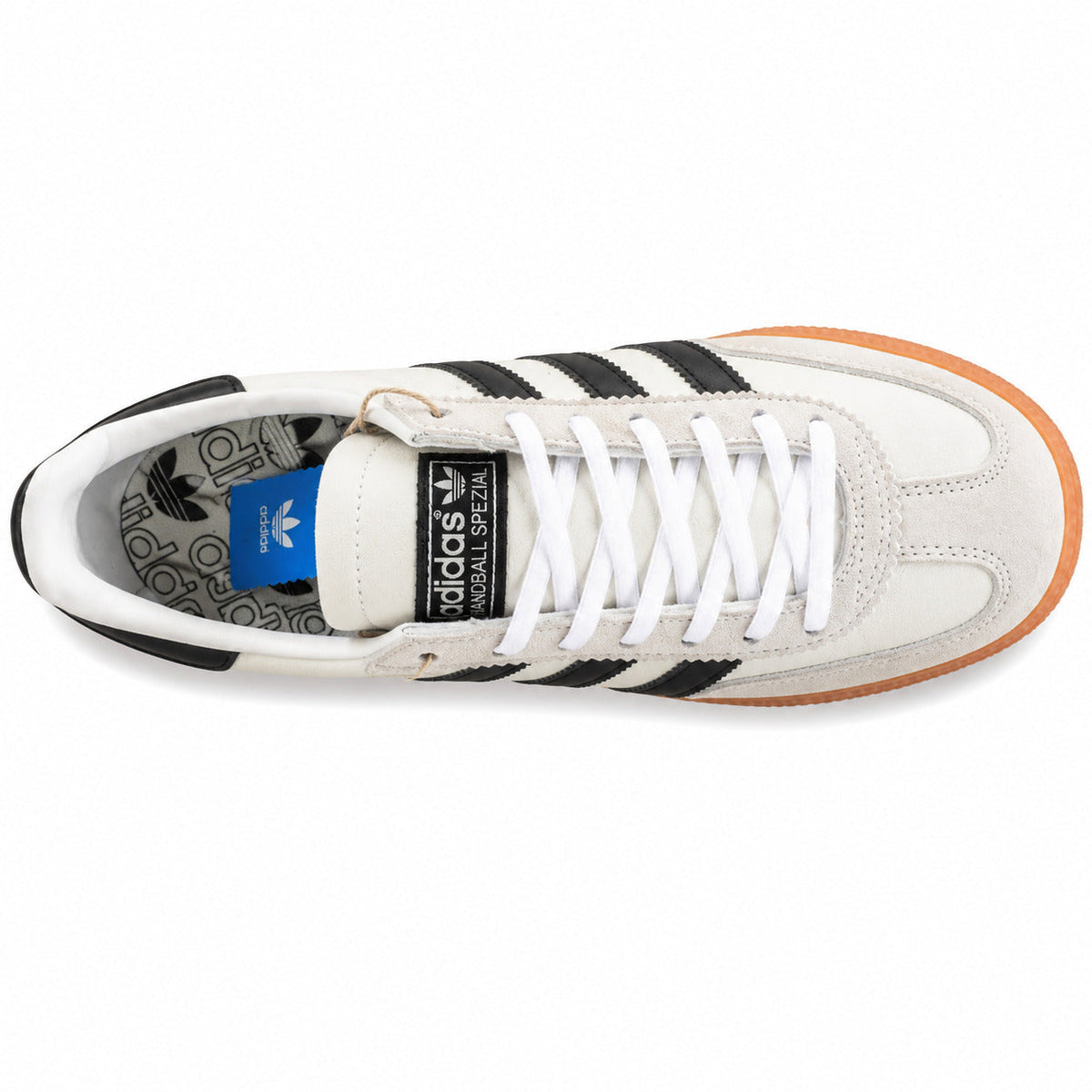 Adidas Handball Spezial crema negro suela naranja vista superior plantilla