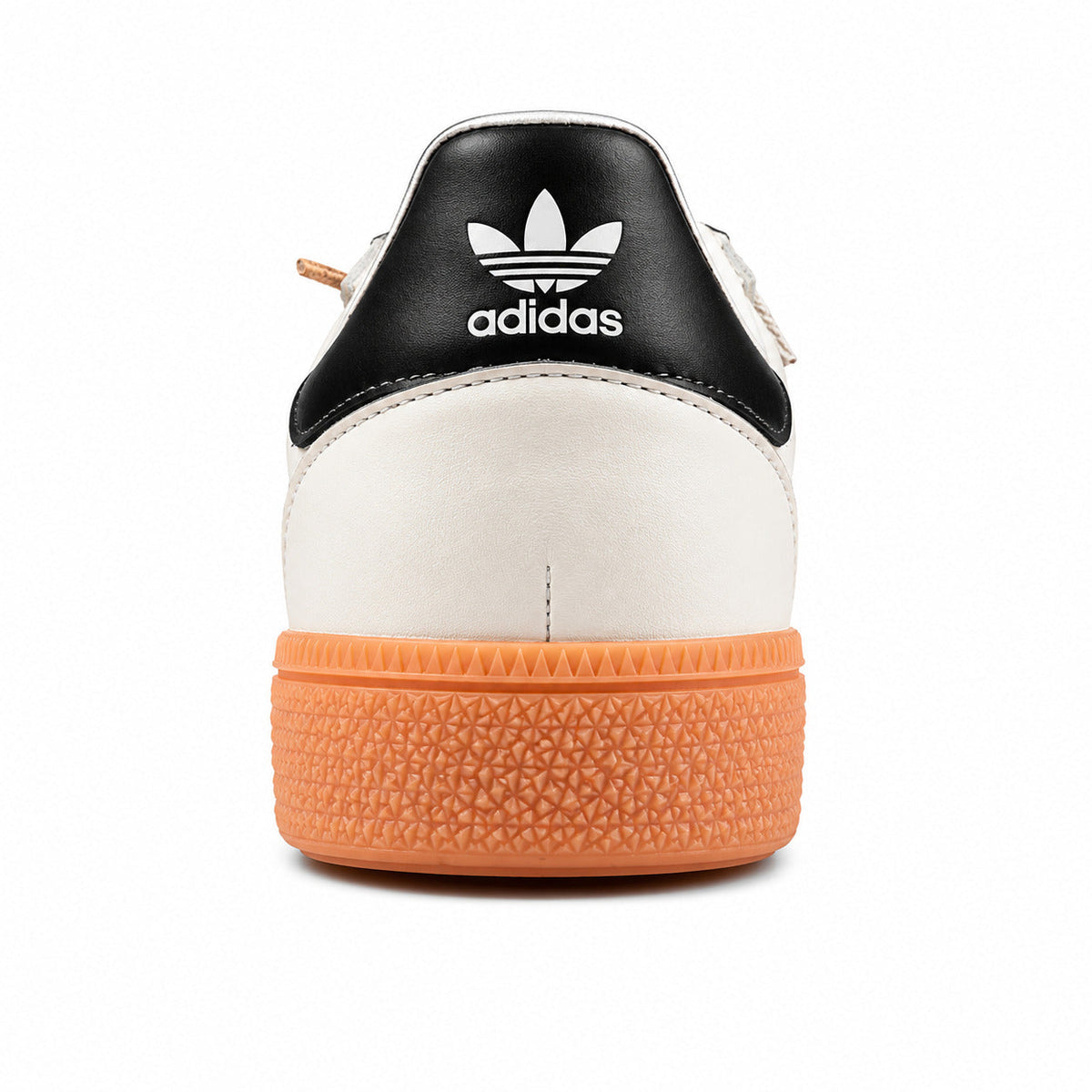 Adidas Handball Spezial crema negro suela naranja detalle contrafuerte trasero