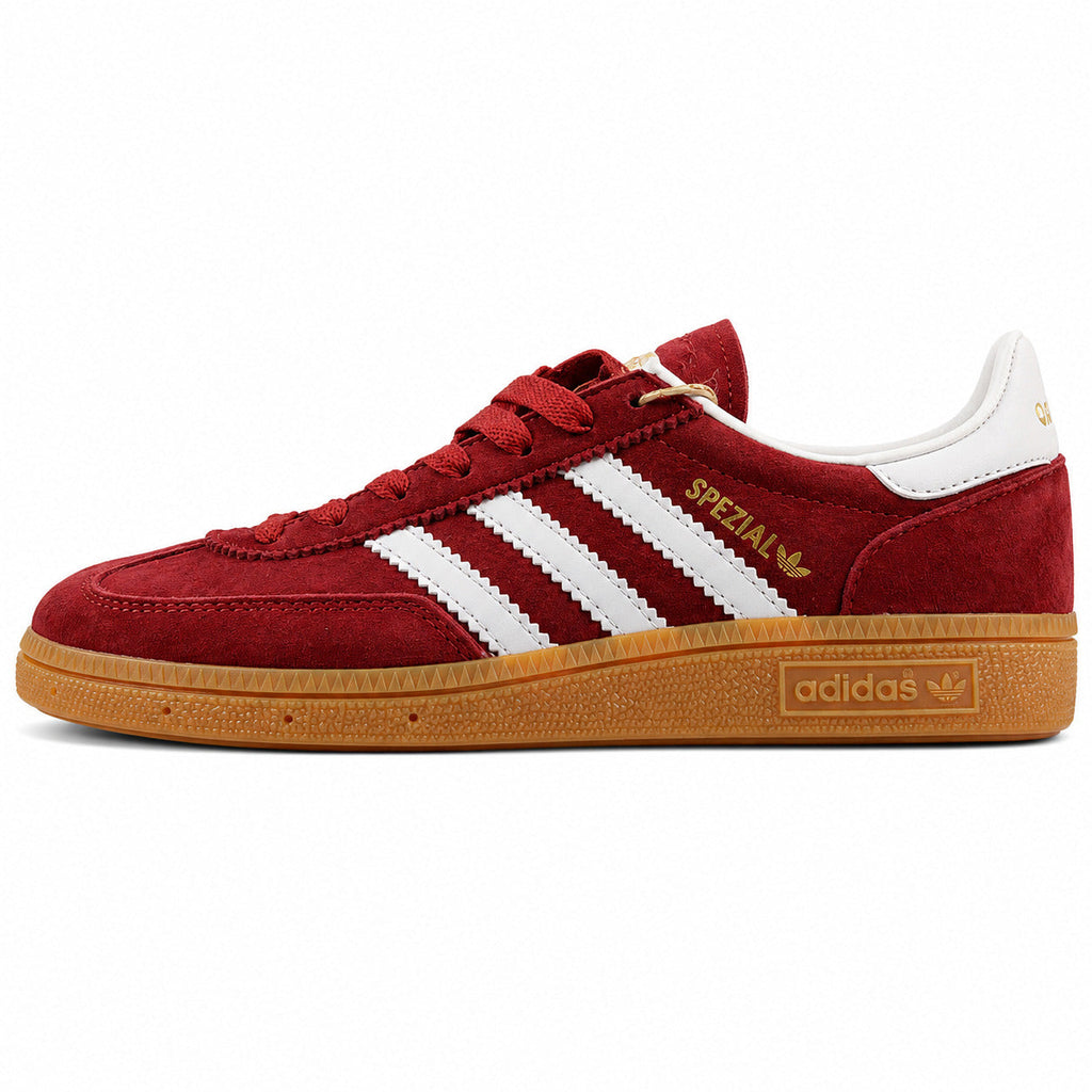 Adidas Handball Spezial ante granate blanco dorado vista lateral derecha