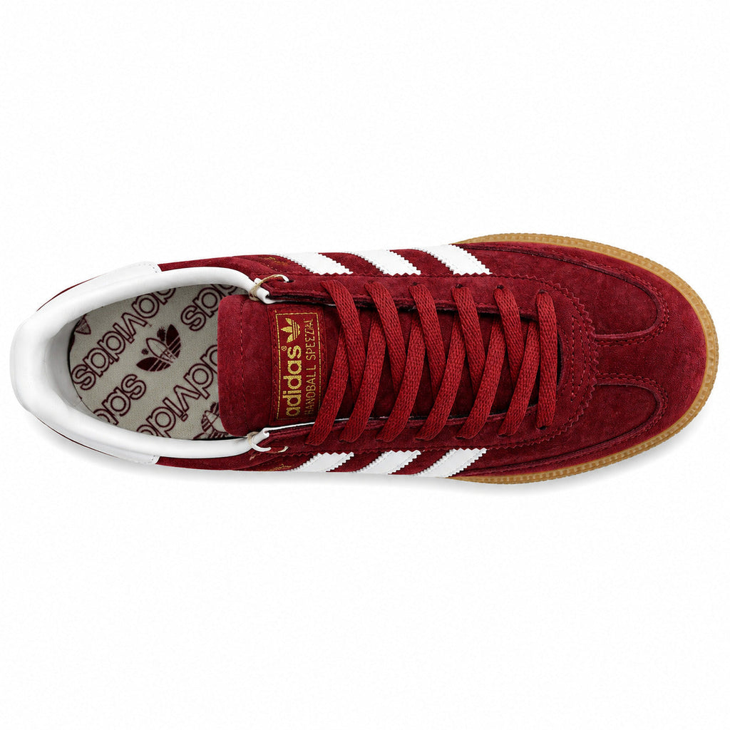 Adidas Handball Spezial ante granate blanco dorado vista superior cordones