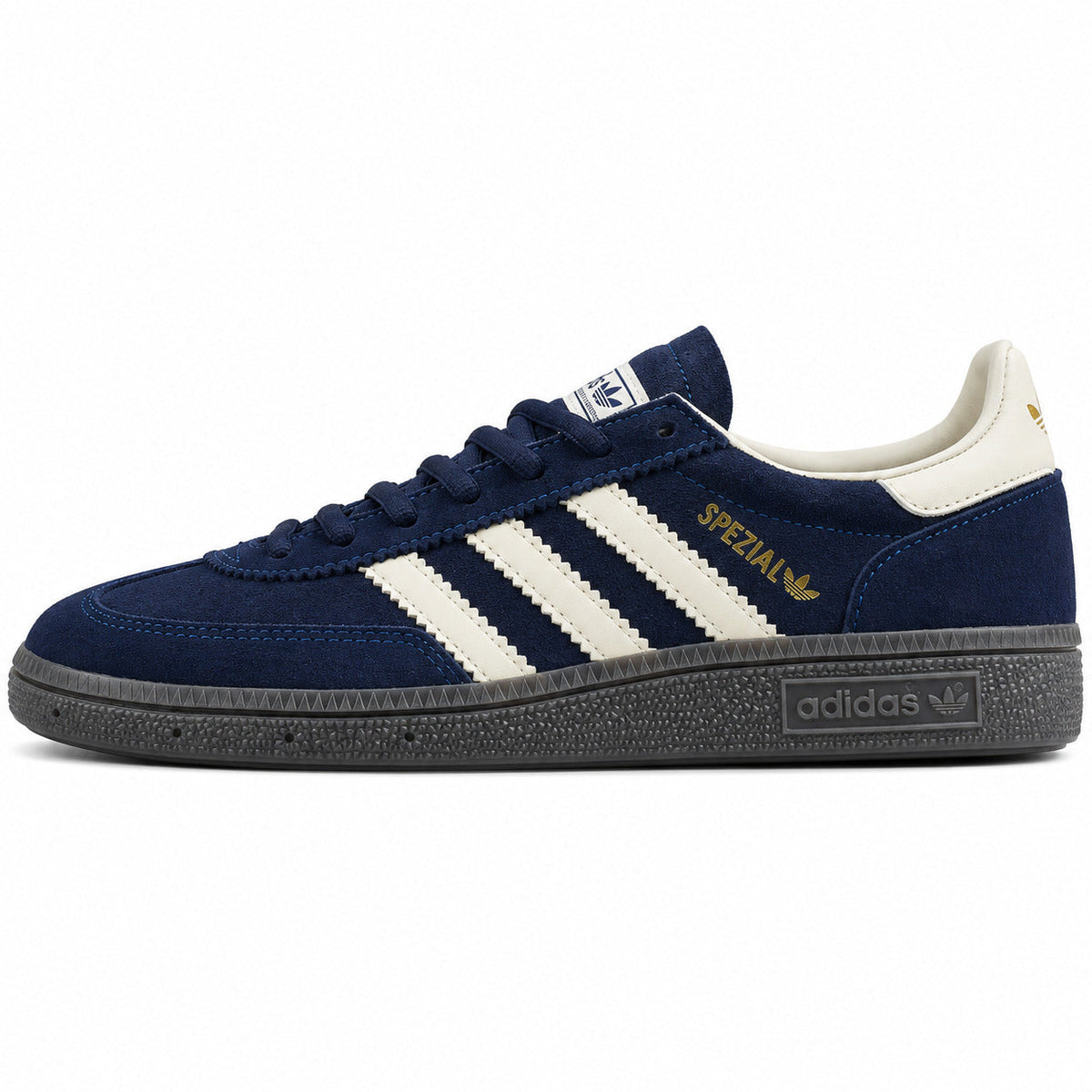 Adidas Handball Spezial azul marino crema lateral izquierda suela gris