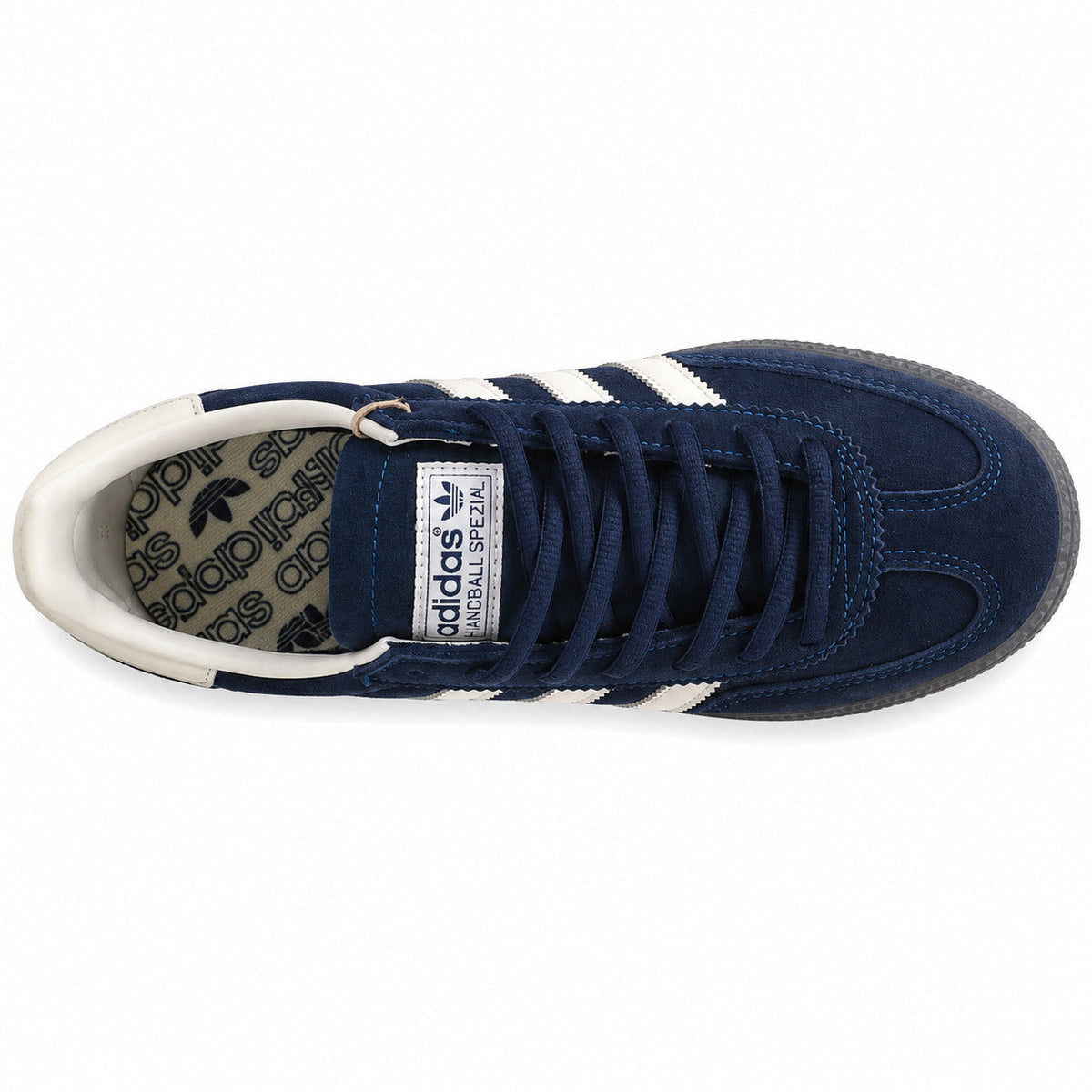 Adidas Handball Spezial azul marino crema vista superior cordones