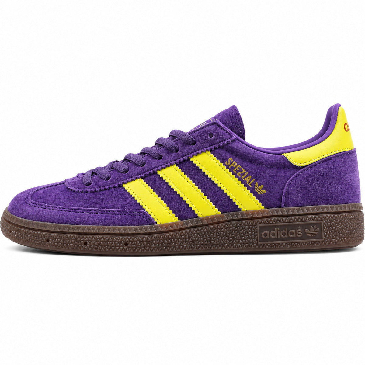 Adidas Handball Spezial ante morado amarillo vista lateral derecha