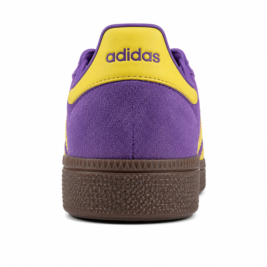 Adidas Handball Spezial ante morado amarillo detalle talón suela goma