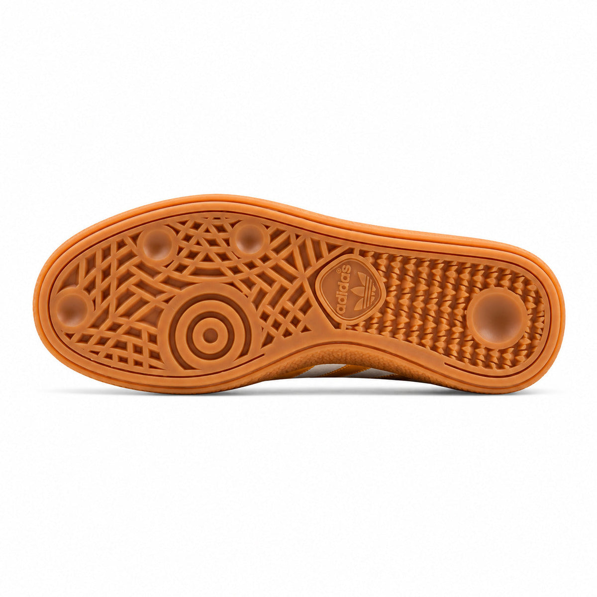 Adidas Handball Spezial mostaza crema suela goma naranja inferior
