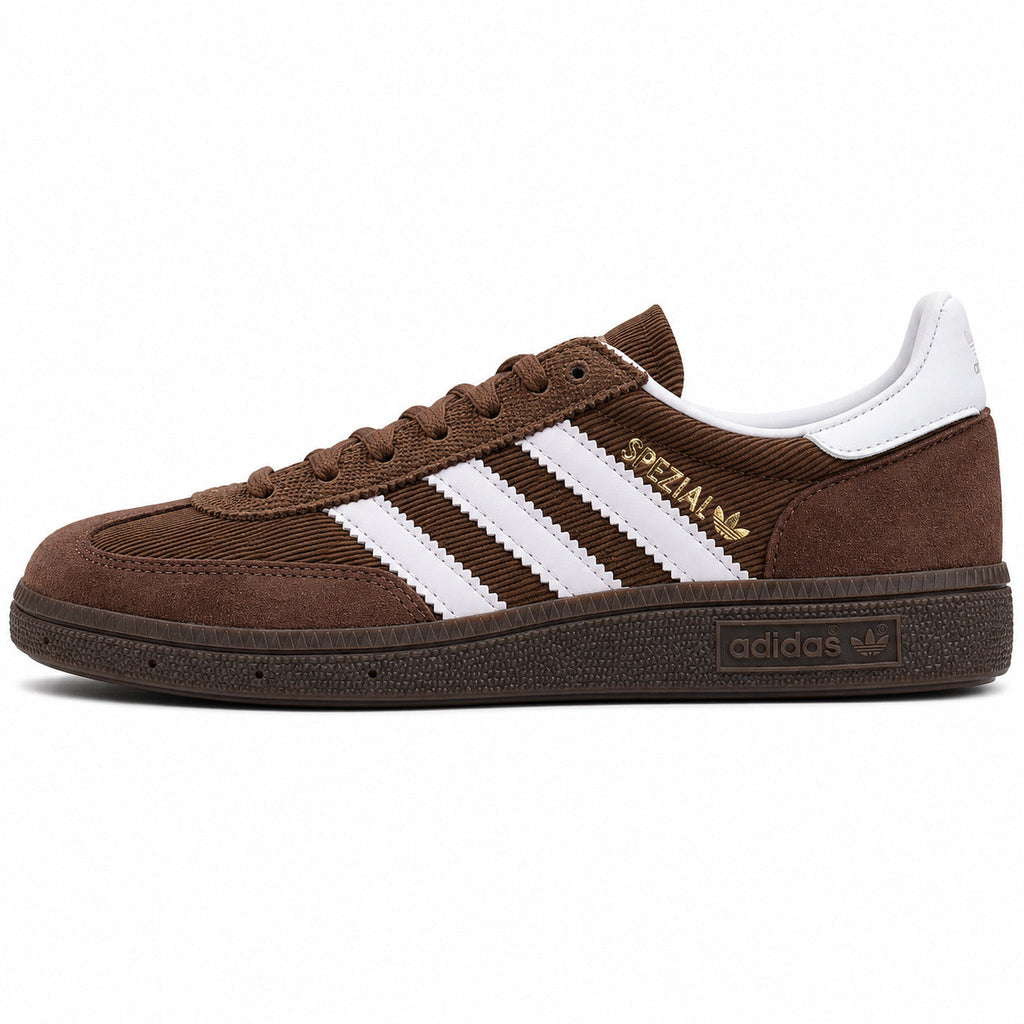 Adidas Handball Spezial pana marrón blanco lateral izquierdo suela goma