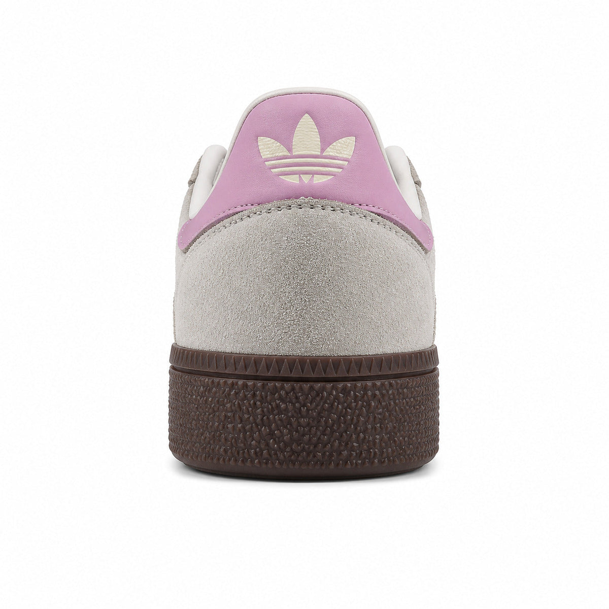 Adidas Handball Spezial pana marrón detalle talón lila suela chocolate
