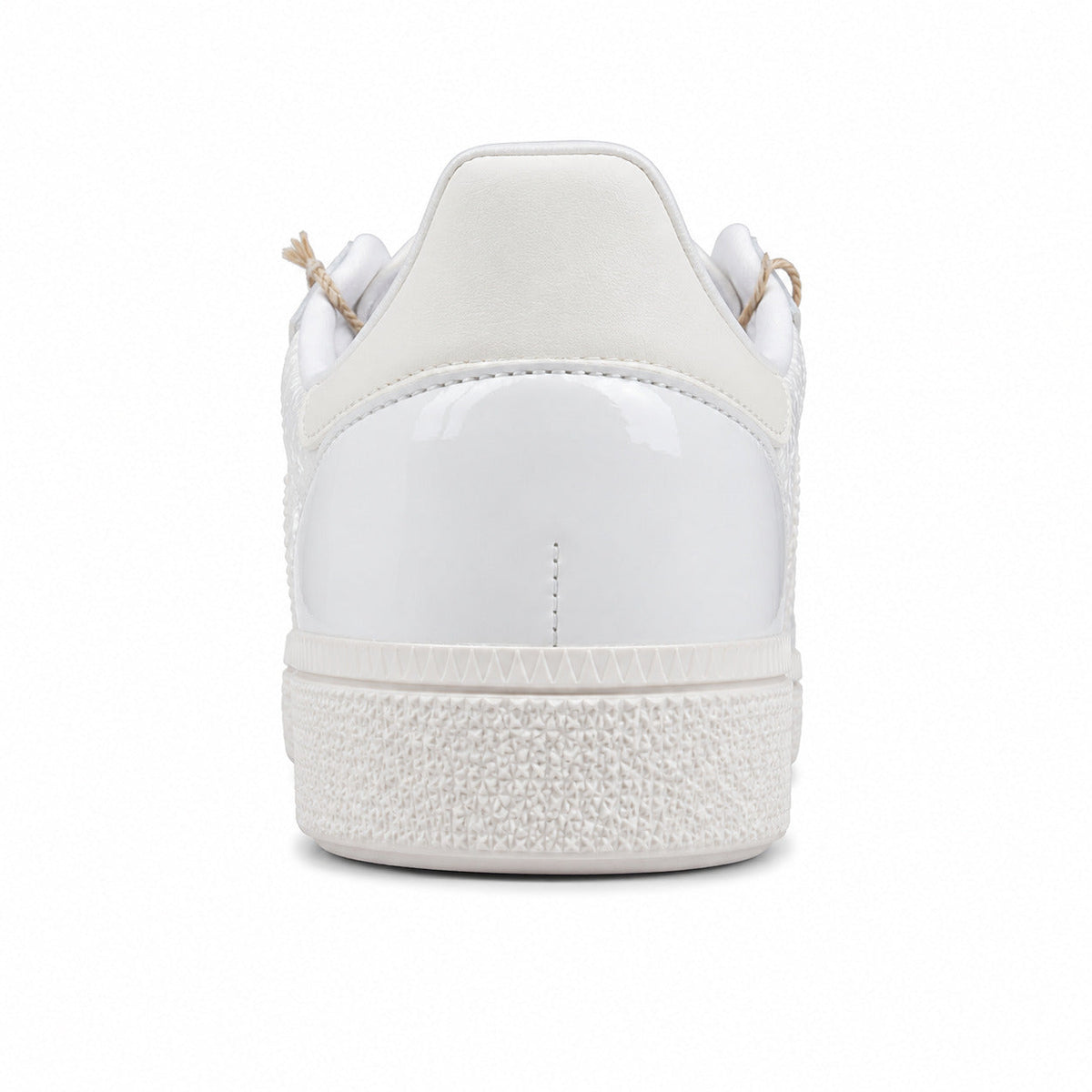 Adidas Handball Spezial plateado crema detalle talón suela blanca