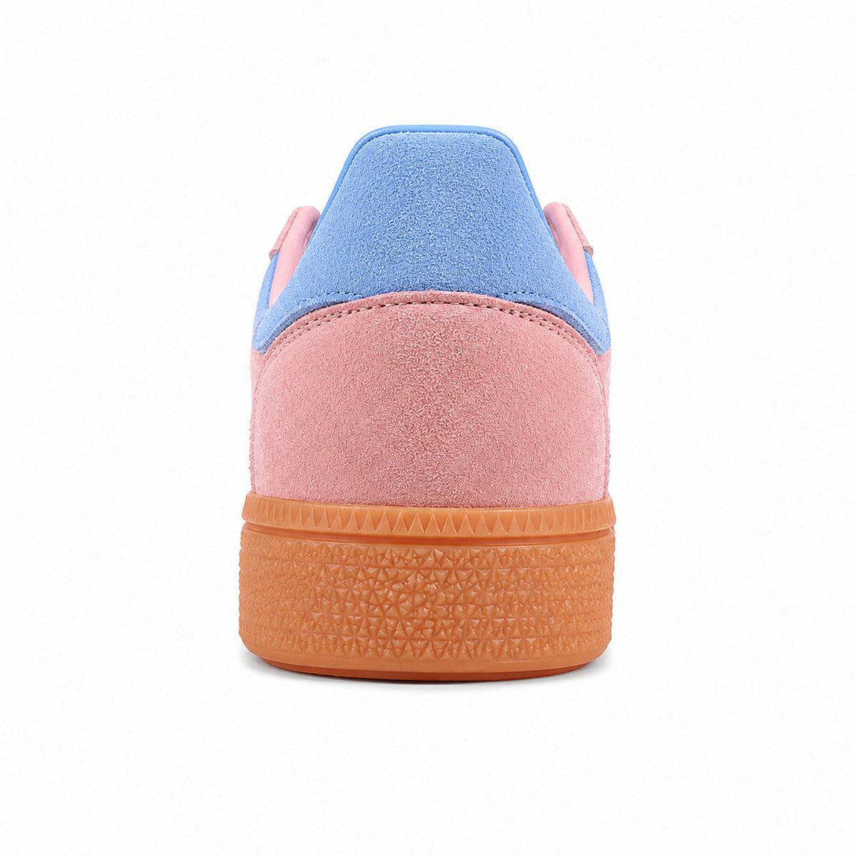 Adidas Handball Spezial rosa detalle talón azul cielo suela naranja