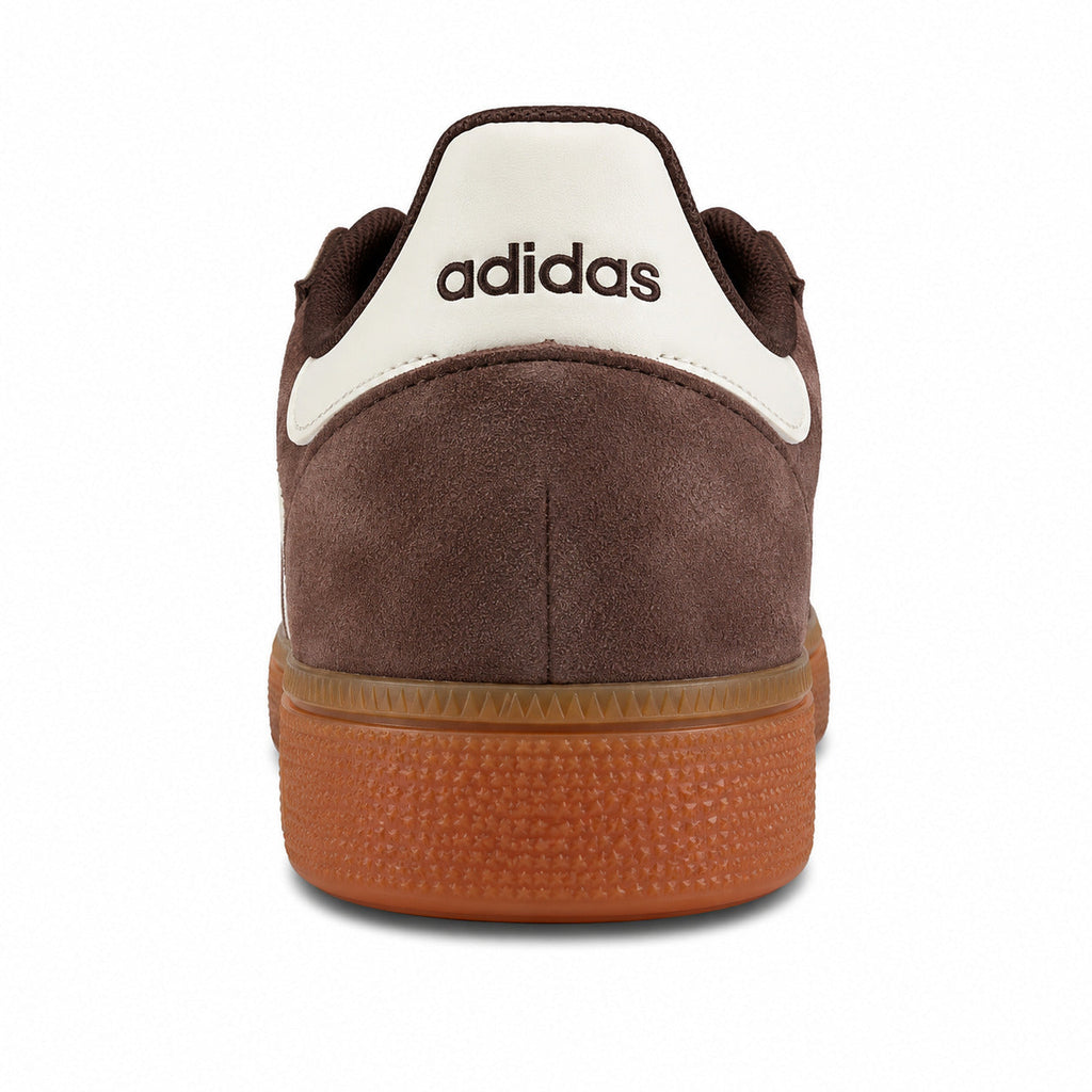 Adidas Handball Spezial x Sporty Rich marrón detalle talón counter crema adidas bordado suela goma