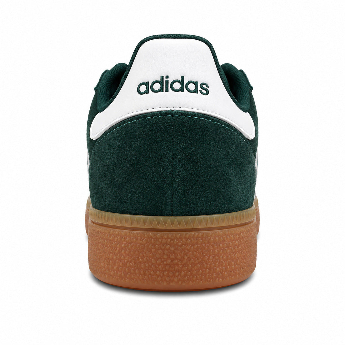 Adidas Handball Spezial x Sporty Rich verde bosque detalle talón counter blanco adidas bordado verde suela goma